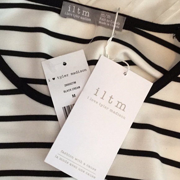 I ❤️ Tyler Madison Black and White Striped Sheath Dress - Picture 6 of 8